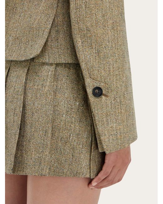 Ferragamo Natural Single Breasted Blazer