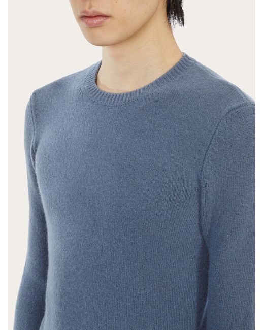 Ferragamo Blue Slim Fit Crew Neck Sweater for men