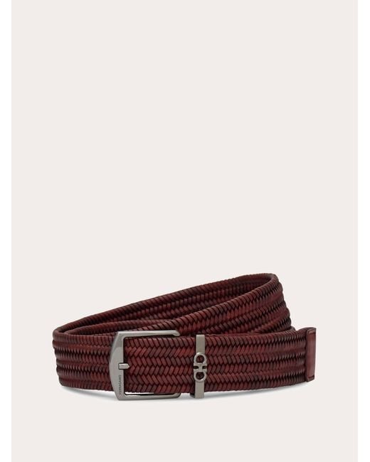 Ferragamo Brown Woven Belt for men