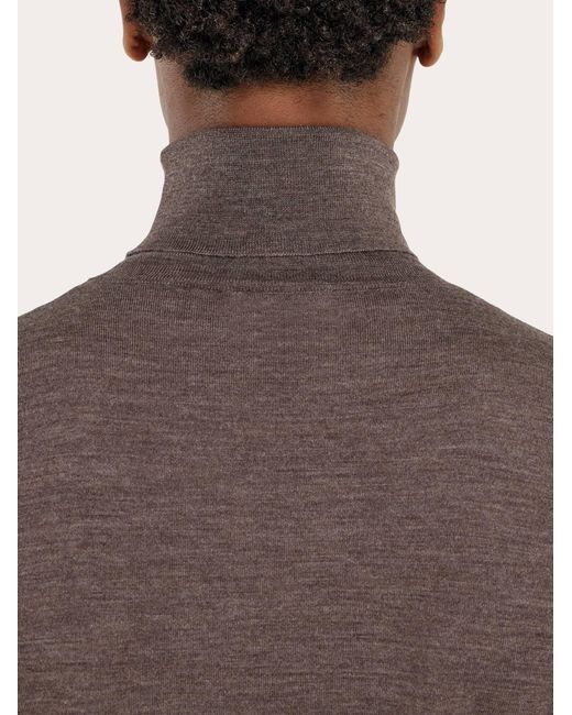 Ferragamo Brown High Neck Pullover for men