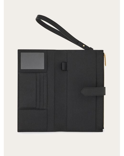 Ferragamo Black Gancini Document Holder for men