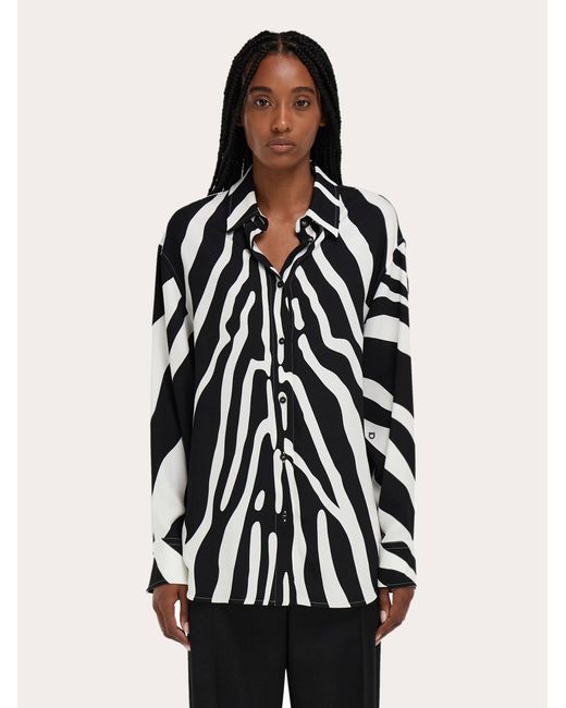 Ferragamo Black Animal Print Shirt
