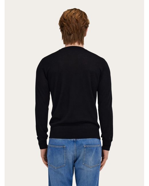 Ferragamo Blue Crew Neck Pullover for men