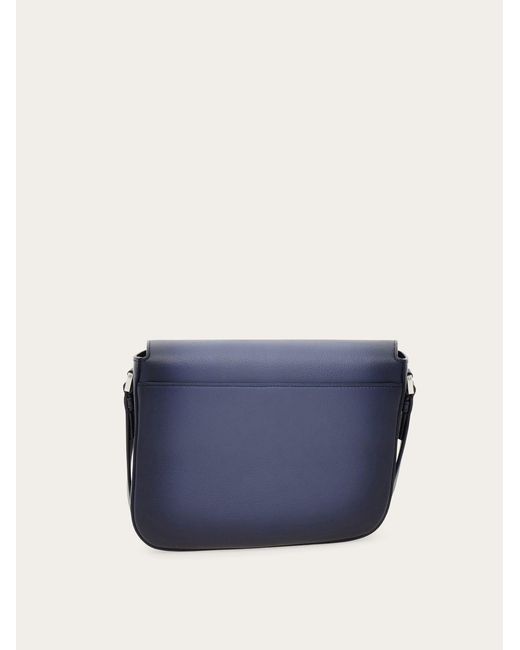 Ferragamo Blue Fiamma Messenger Bag (S) for men