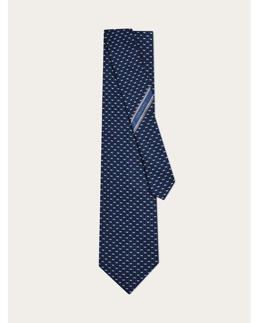 Ferragamo Blue Gancini Jacquard Tie for men