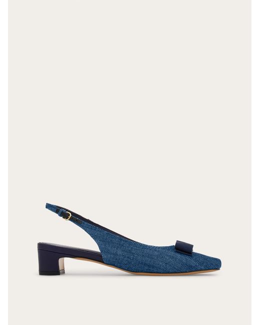 Mujer Slingbacks Lazo Icónico Azul Talla .5 Ferragamo de color Blue