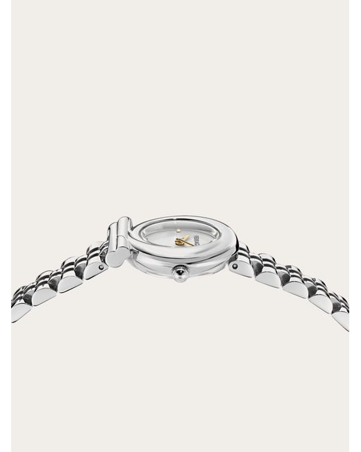 Ferragamo White Gancini Twisted Watch