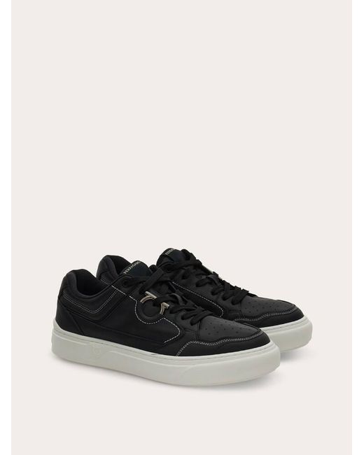 Ferragamo White Gancini Sneaker for men