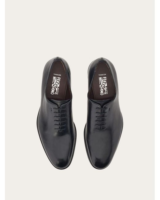 Ferragamo Black Angiolo Lace-up Leather Dress Shoes for men