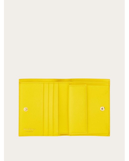 Ferragamo Yellow Gancini Compact Wallet
