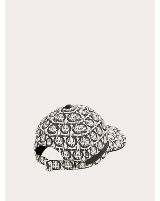 Ferragamo White Gancini Baseball Cap for men