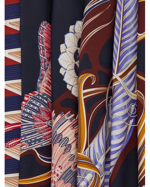 Ferragamo Multicolor Flowers And Butterflies Print Shawl