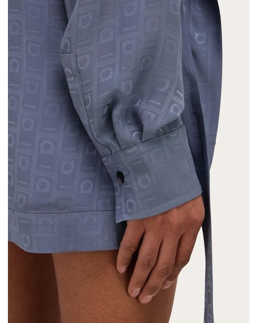 Donna Camicia Monogram di Ferragamo in Blue