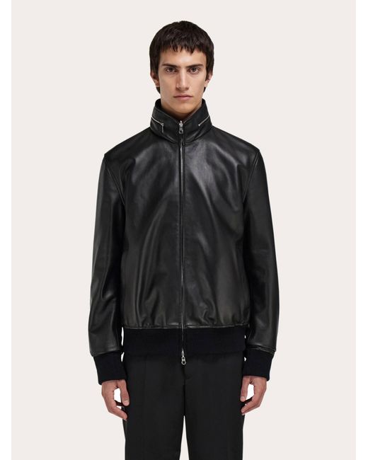 Ferragamo Black Reversible Nappa Blouson for men