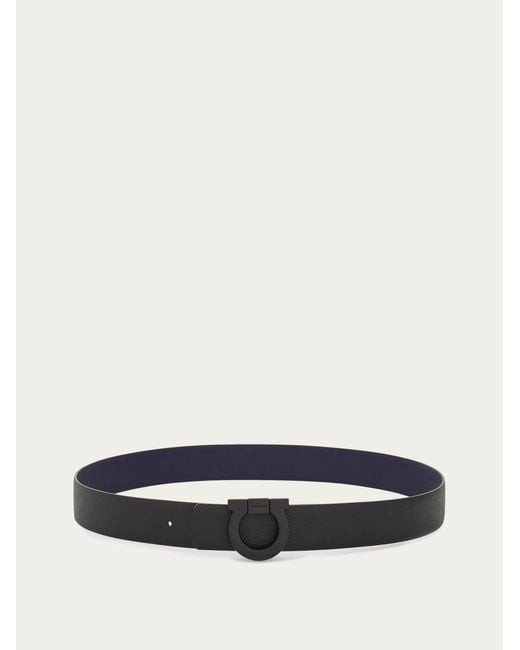 Ferragamo White Fixed Reversible Belt for men