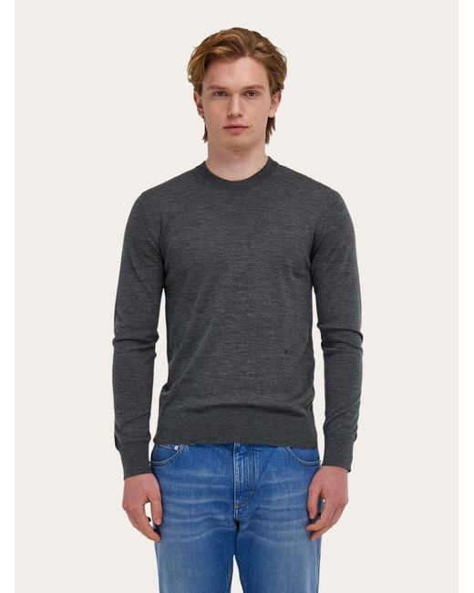 Ferragamo Blue Crew Neck Pullover for men
