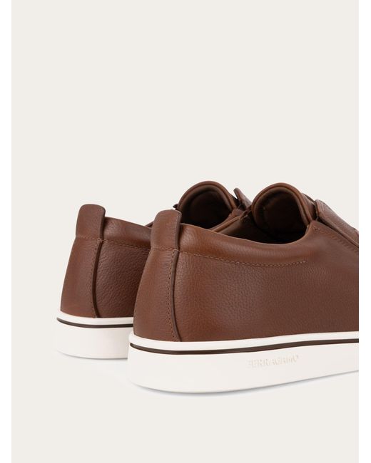 Ferragamo Brown Derby Slip-On .5 for men