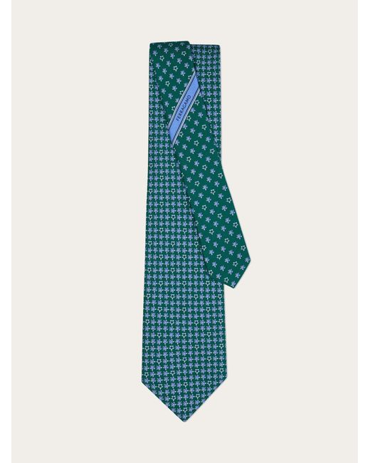 Ferragamo Blue Turtles Print Silk Tie for men