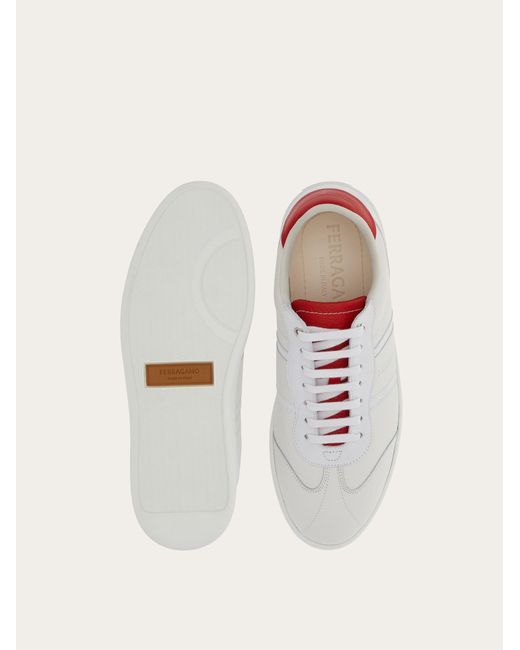 Ferragamo White Sneaker Basse Con Firma for men