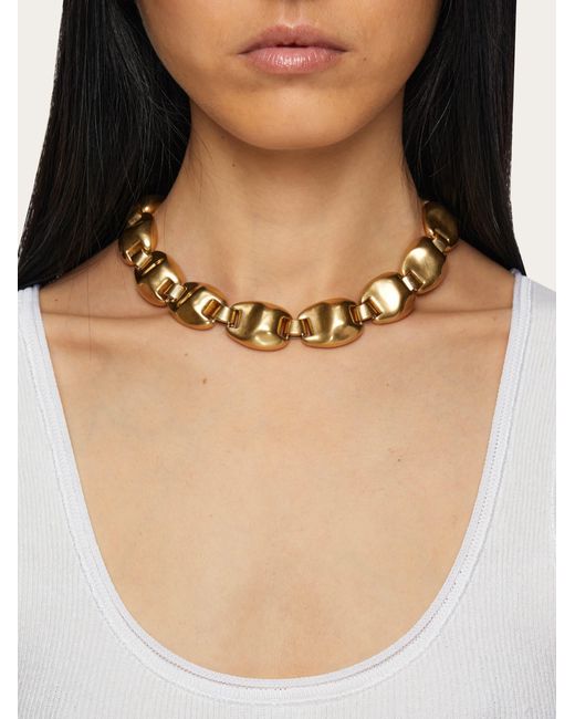 Ferragamo Metallic Women Brass Necklace