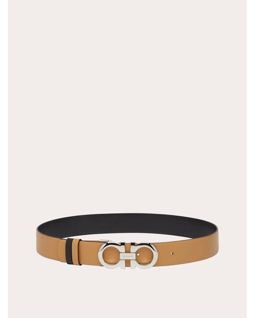 Ferragamo Natural Reversible And Adjustable Gancini Belt