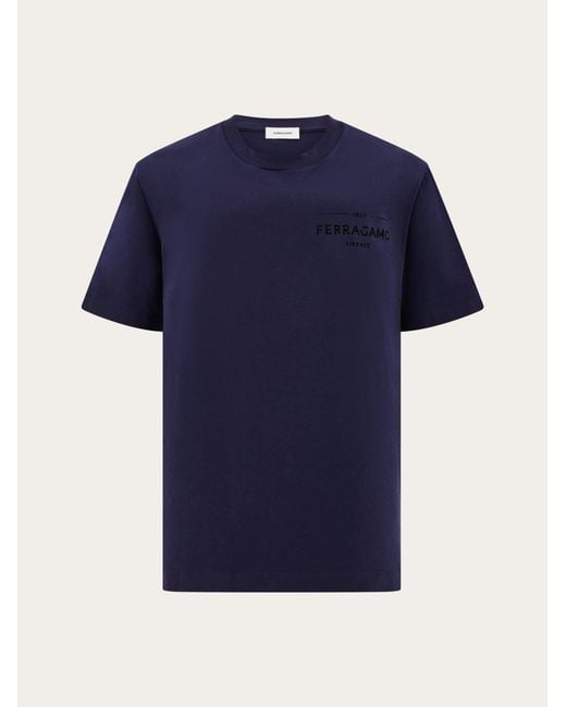 Ferragamo Blue Logo T-Shirt for men