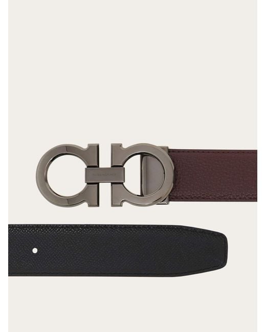 Ferragamo Brown Reversible And Adjustable Gancini Belt for men
