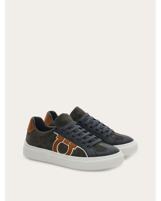 Ferragamo White Gancini Sneaker for men