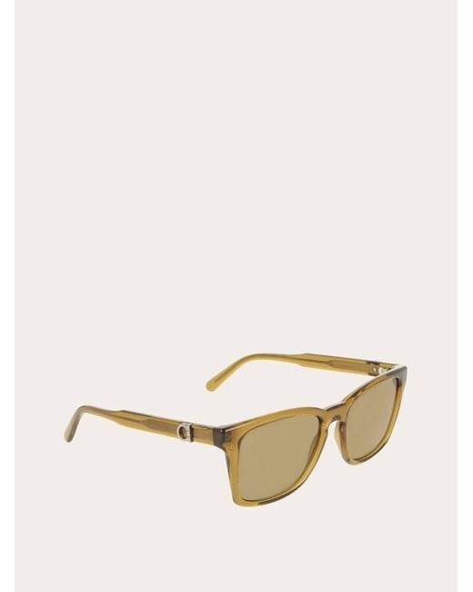 Ferragamo Natural Rectangular Frame Sunglasses for men