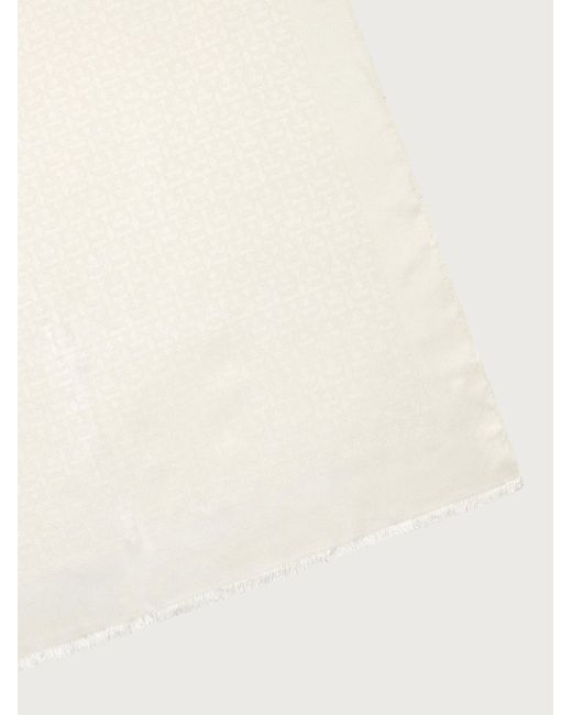 Ferragamo White Gancini Stole
