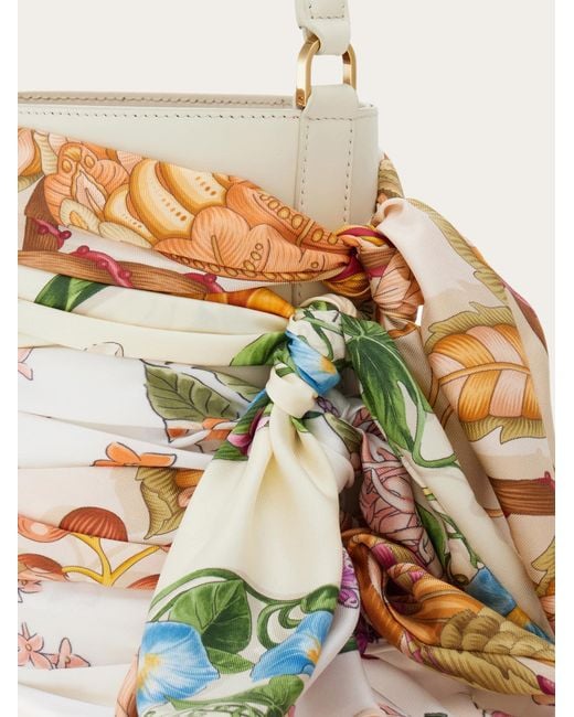 Ferragamo Natural Mini Bucket Bag With Foulard