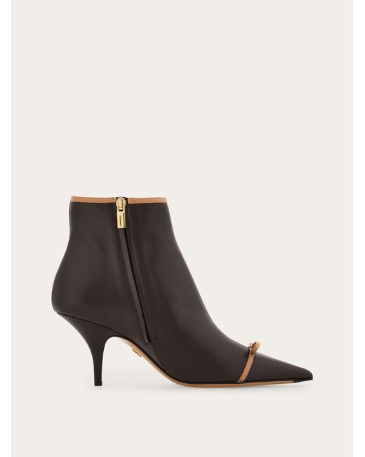 Ferragamo Black Pointed Ankle Boot With Mini Bow Detail