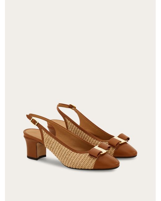 Ferragamo Natural Vara Bow Slingback