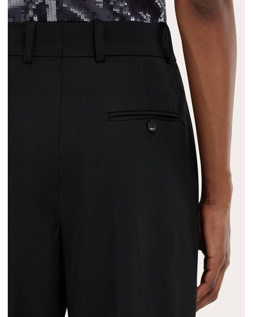 Ferragamo Black Cashmere Blend Tailored Trouser