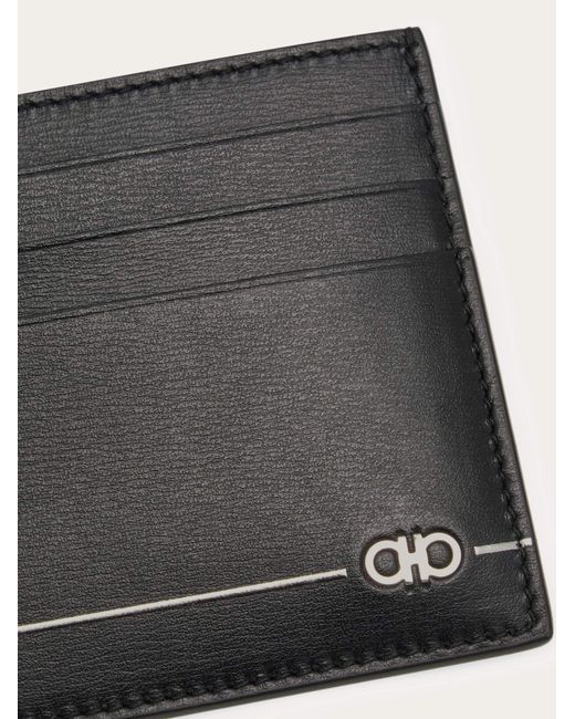 Ferragamo Black Gancini Credit Card Holder for men