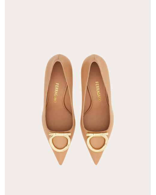 Ferragamo Natural Maxi Gancini Pump
