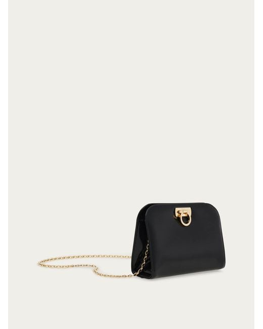 Ferragamo Black Diana Clutch