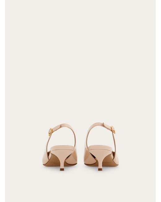 Ferragamo Natural Maxi Gancini Slingback Pump .5