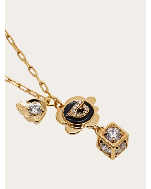 Ferragamo Natural Gancini Charm Necklace