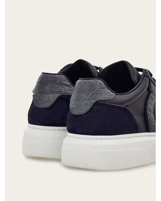 Hombre Sneakers Bajas Con Gancini Azul Talla Ferragamo de hombre de color Blue