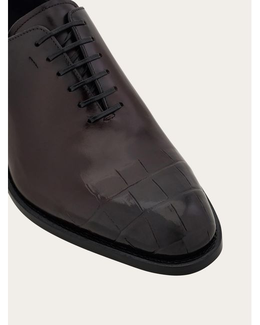 Ferragamo Black Tramezza Plain Toe Oxford .5 for men