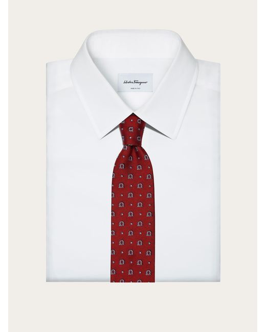 Ferragamo Red Gancini Jacquard Tie for men