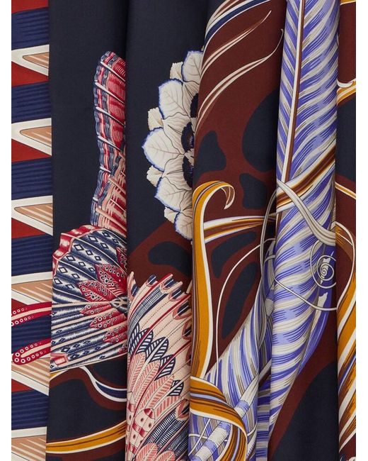 Ferragamo Multicolor Flowers And Butterflies Print Shawl