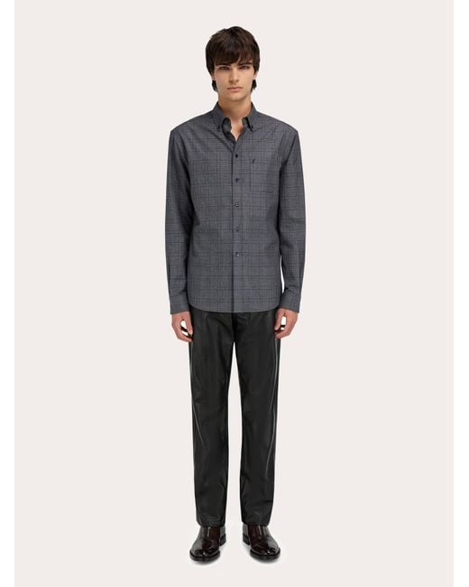 Uomo Camicia A Quadri di Ferragamo in Gray da Uomo