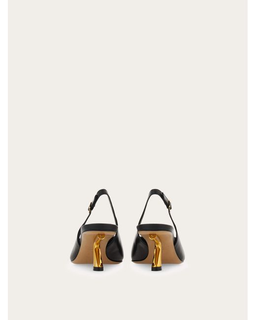 Ferragamo Natural S-Shaped Heel Slingback