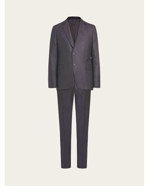 Ferragamo Blue Check Suit In Wool for men