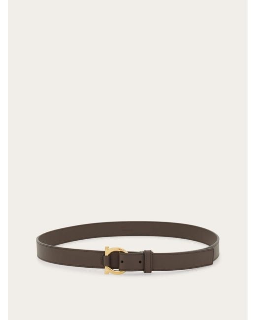 Ferragamo White Gancini Belt for men