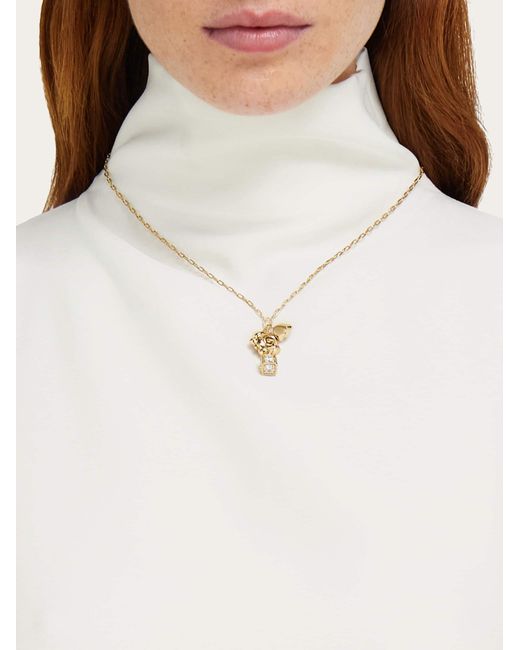 Ferragamo Natural Gancini Charm Necklace