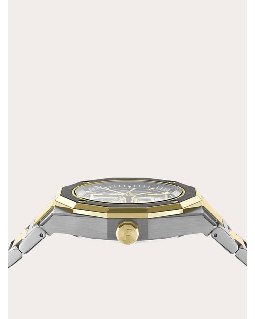 Ferragamo Metallic Edge Skeleton Watch for men