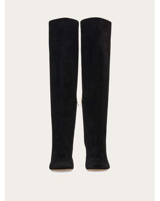 Ferragamo Black Knee High Boot